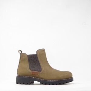 Josef Seibel Marta 03 Chelsea Ankle Boots Olive Green Leather Wool 39 / 8-8.5